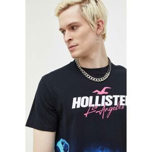 Bavlněné tričko Hollister Co. černá barva