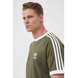 Bavlněné tričko adidas Originals zelená barva, s aplikací