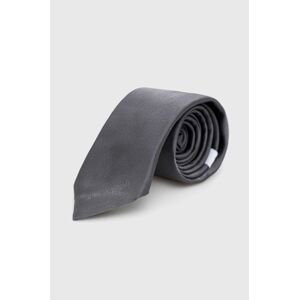 Hedvábná kravata Moschino šedá barva