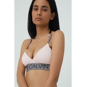 Sportovní podprsenka Calvin Klein Performance růžová barva, vzorovaná