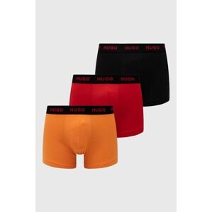 Boxerky HUGO 3-pack pánské, černá barva