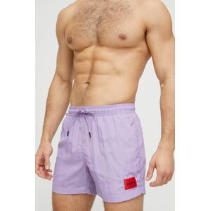 Plavkové šortky HUGO fialová barva