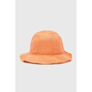 Bavlněná čepice Levi's oranžová barva, bavlněný