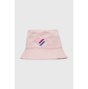 Bavlněná čepice Superdry růžová barva, bavlněný