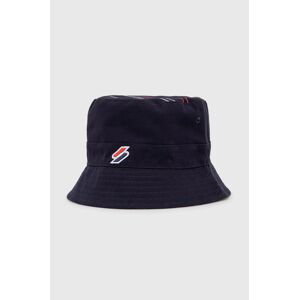 Oboustranný klobouk Superdry tmavomodrá barva