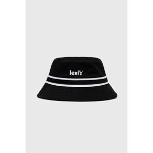 Bavlněná čepice Levi's černá barva, bavlněný