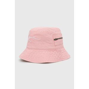 Bavlněná čepice Karl Kani růžová barva, bavlněný