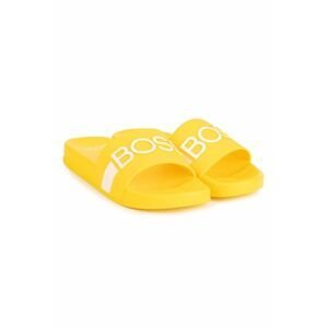 Dětské pantofle BOSS žlutá barva
