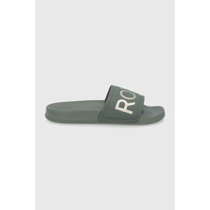 Pantofle Roxy Slippy dámské, zelená barva, ARJL100679
