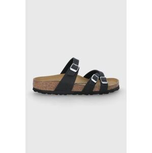 Semišové pantofle Birkenstock Franca dámské, černá barva