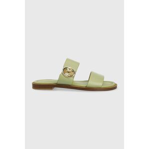 Kožené pantofle MICHAEL Michael Kors Summer Sandal dámské, zelená barva