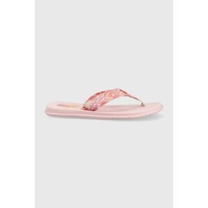 Žabky Helly Hansen dámské, růžová barva, na plochém podpatku