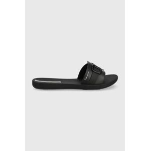 Pantofle Ipanema Clip Fem dámské, černá barva, na plochém podpatku