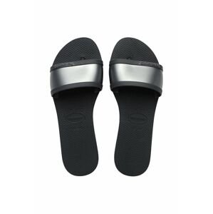 Žabky Havaianas 4147238-0074P dámské, šedá barva, na plochém podpatku