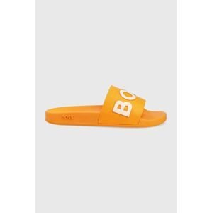 Pantofle BOSS Bay pánské, oranžová barva, 50471271
