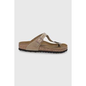 Semišové žabky Birkenstock Gizeh hnědá barva, 943811-oil.tab.br