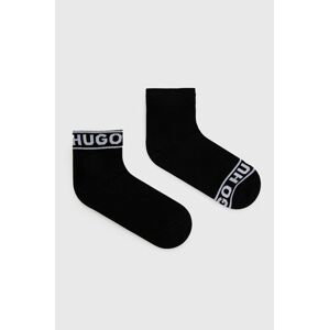 Ponožky HUGO dámské, černá barva