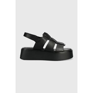 Kožené sandály Vagabond Courtney dámské, černá barva, na platformě
