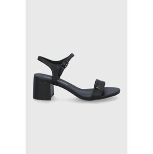 Kožené sandály Calvin Klein Jeans černá barva