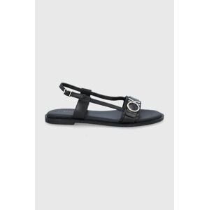 Kožené sandály Calvin Klein dámské, černá barva