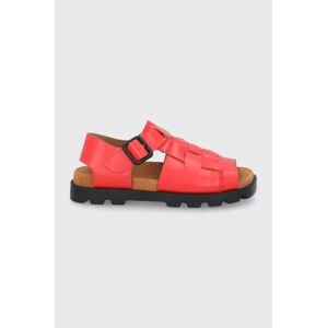 Kožené sandály Camper Brutus Sandal dámské, červená barva, na platformě