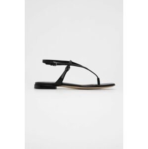 Kožené sandály Emporio Armani dámské, černá barva