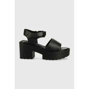 Sandály Sisley dámské, černá barva, na podpatku
