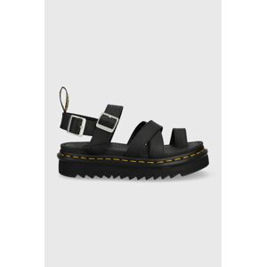 Kožené sandály Dr. Martens dámské, černá barva, na platformě