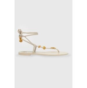 Kožené sandály Tory Burch Capri dámské, béžová barva