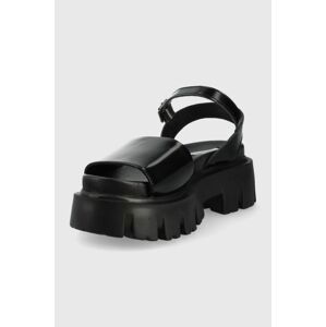 Kožené sandály Steve Madden Sintia dámské, černá barva, na platformě