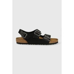 Kožené sandály Birkenstock Milano pánské, černá barva