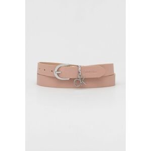 Kožený pásek Calvin Klein dámský, růžová barva