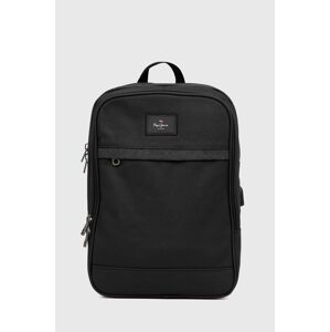 Batoh Pepe Jeans Court Back Pack pánský, černá barva, velký, s aplikací