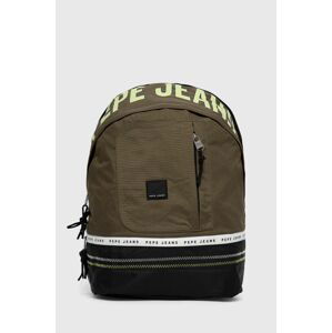 Batoh Pepe Jeans Smith Backpack pánský, zelená barva, velký, s potiskem