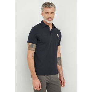 Polo tričko Karl Lagerfeld tmavomodrá barva, s aplikací, 500221.745022