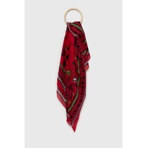 Hedvábný šátek Moschino růžová barva, vzorovaný