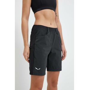 Outdoorové šortky Salewa Puez 3 černá barva, medium waist