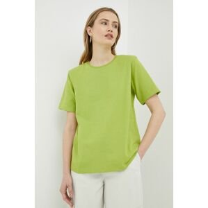 Bavlněné tričko Gestuz zelená barva