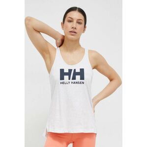 Bavlněný top Helly Hansen bílá barva, 33838-002