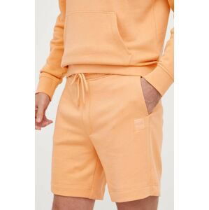 Bavlněné šortky BOSS BOSS CASUAL pánské, oranžová barva