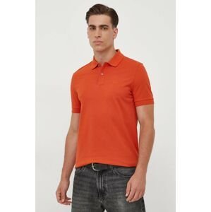 Bavlněné polo tričko BOSS oranžová barva