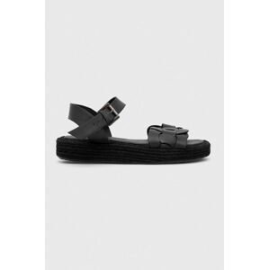 Kožené sandály Medicine dámské, černá barva, na platformě
