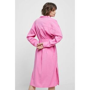 Šaty Medicine růžová barva, midi, oversize