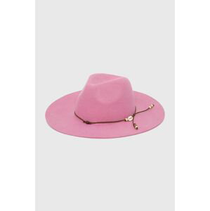 Vlněný klobouk Medicine růžová barva, vlněný