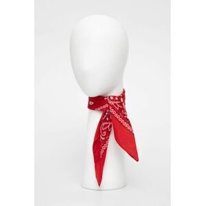 Bavlněný šátek Medicine dámský, červená barva, vzorovaný