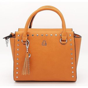 Dámská oranžová kufříková kabelka se cvočky i LULU CASTAGNETTE