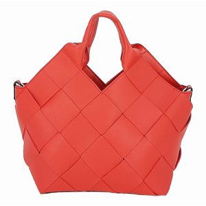 Designová červená kabelka s kosmetickou taškou