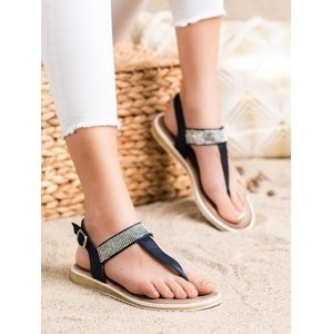 Trendy  sandály modré dámské bez podpatku