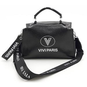 Moderní lesklá kabelka v černé barvě Vivi Paris