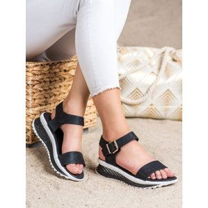 Pohodlné dámské  sandály černé bez podpatku